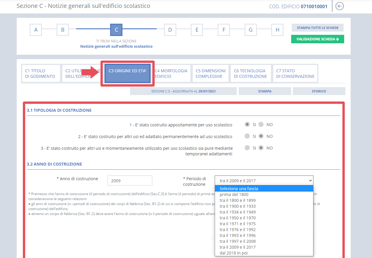 immagine pagina sezione C3 origine ed età